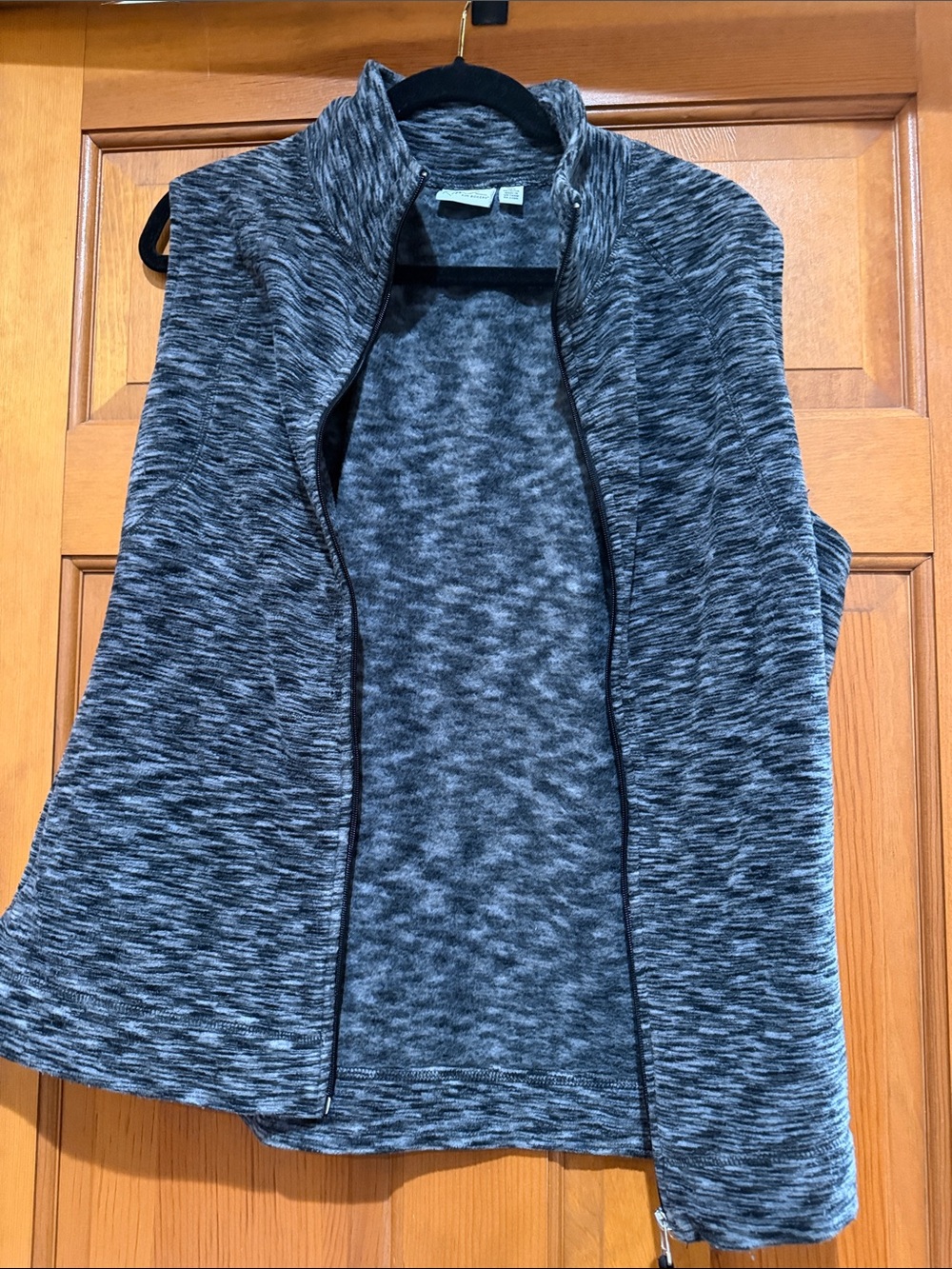 Kim Rogers Charcoal Gray Zip-Front Knit Vest